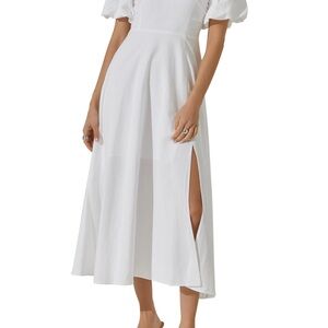 ASTR Off the Shoulder White A-Line Dress